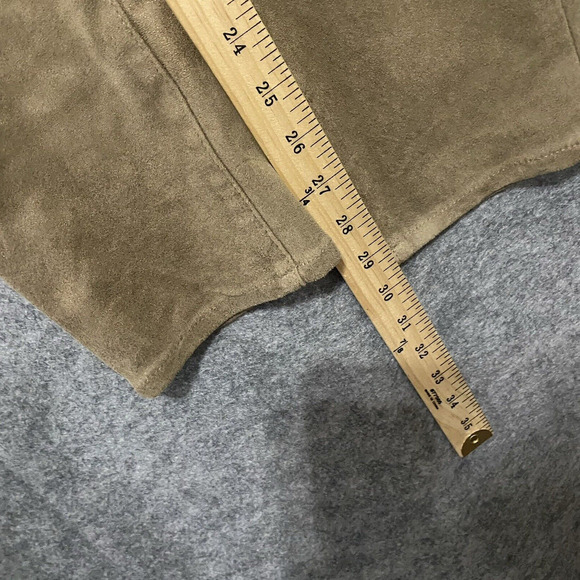 Chicos Faux Suede Jeggings Womens Sz 00 US 2 Brown Gold Shimmer Stretch Pockets - Picture 6 of 6